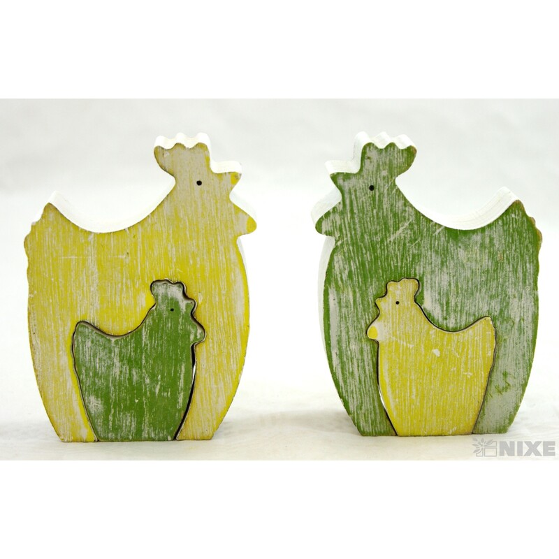 SLEPICE DŘEVO 14x10cm*MIX BAREV