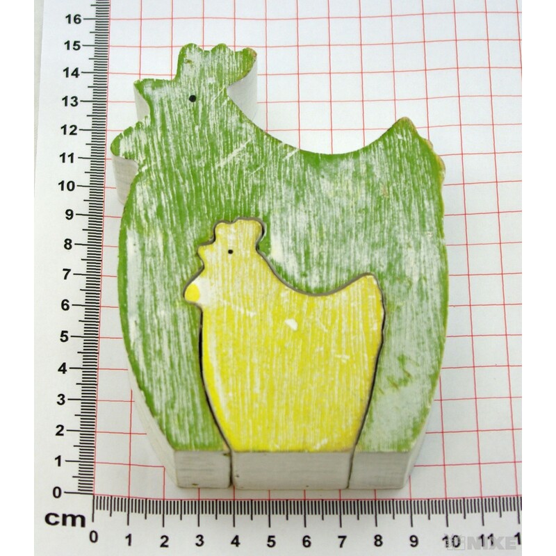 SLEPICE DŘEVO 14x10cm*MIX BAREV