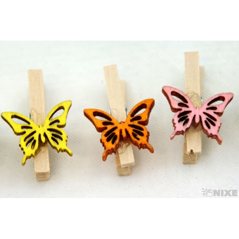 OZDOBNÝ KOLÍČEK MOTÝL 3cm 24ks*