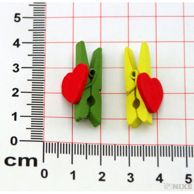 KOLÍČEK SRDCE 3cm 24ks*MIX BAREV