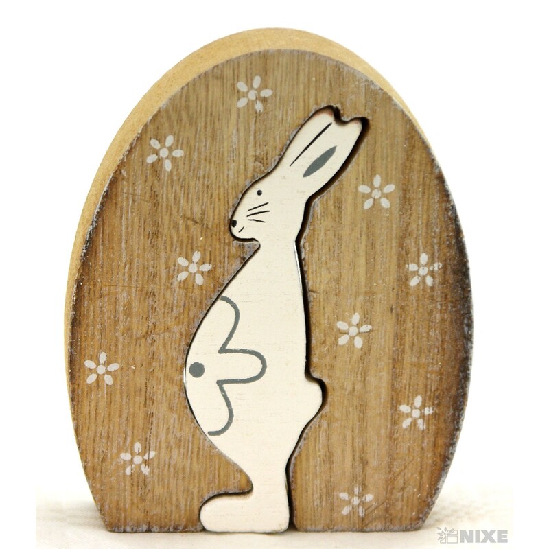 ZAJÍC DŘEVO 9x11cm*PŘÍRODNÍ