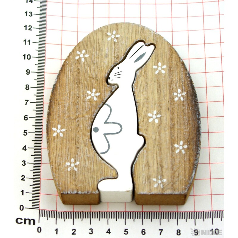 ZAJÍC DŘEVO 9x11cm*PŘÍRODNÍ