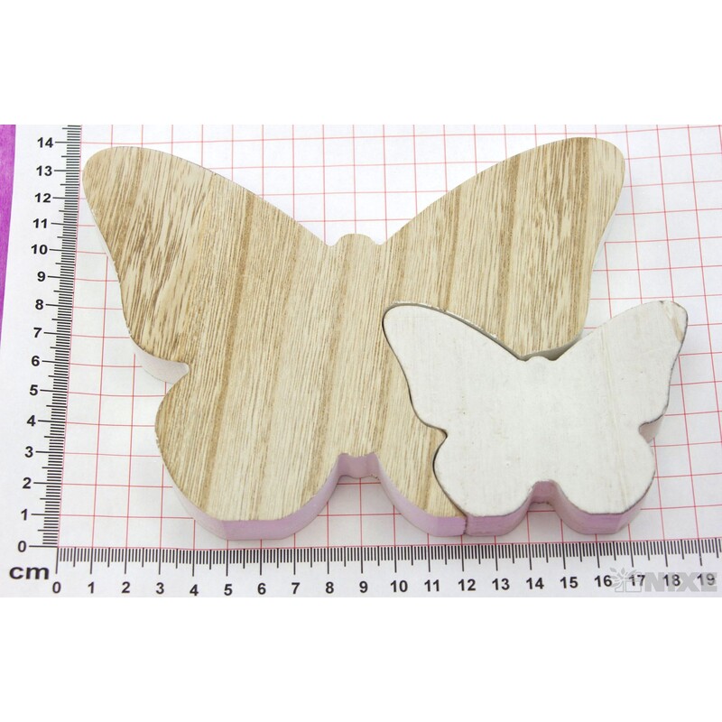 MOTÝL DŘEVO 17x12cm*PŘÍRODNÍ