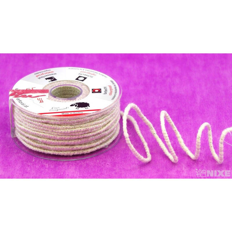 STUHA PLSTĚNÁ DRÁT 5mmx33m*BÍLÁ+STŘÍBRNÁ