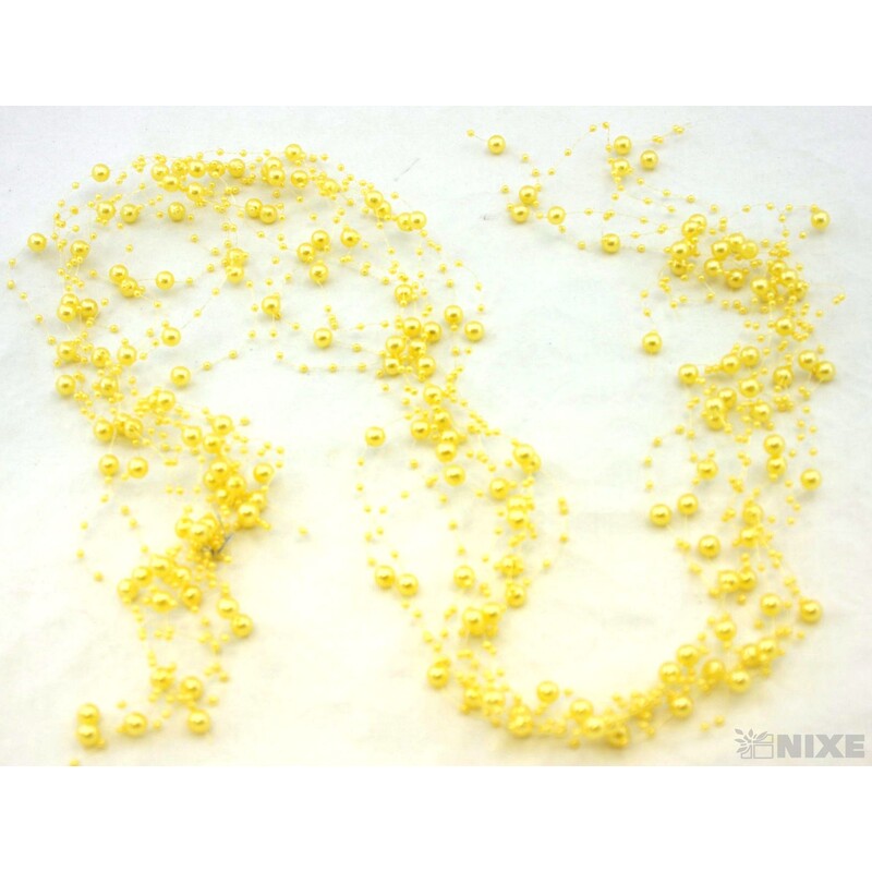 PERLIČKY NA SILONU 120cm 10ks*ŽLUTÁ