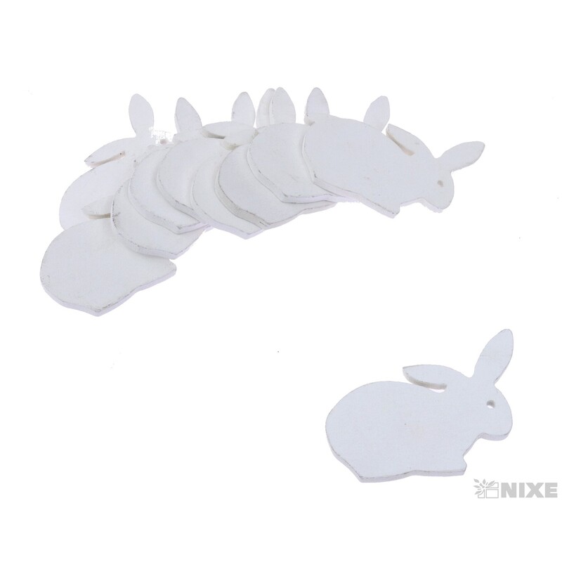 ZAJÍC 10ks 5x6cm*BÍLÁ