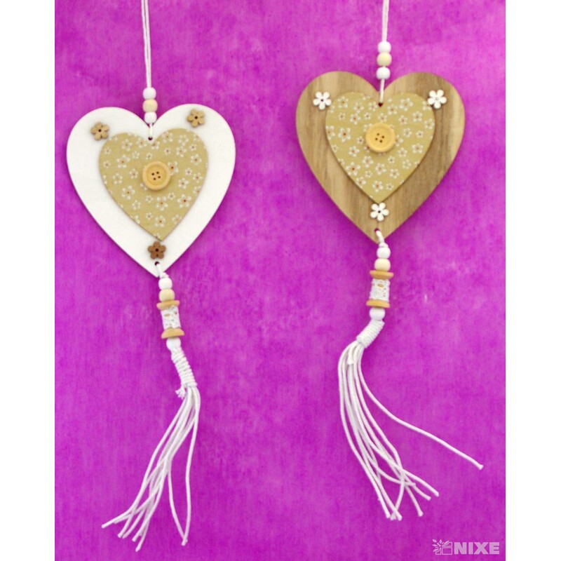 ZÁVĚS D SRDCE 14x35cm*MIX BAREV