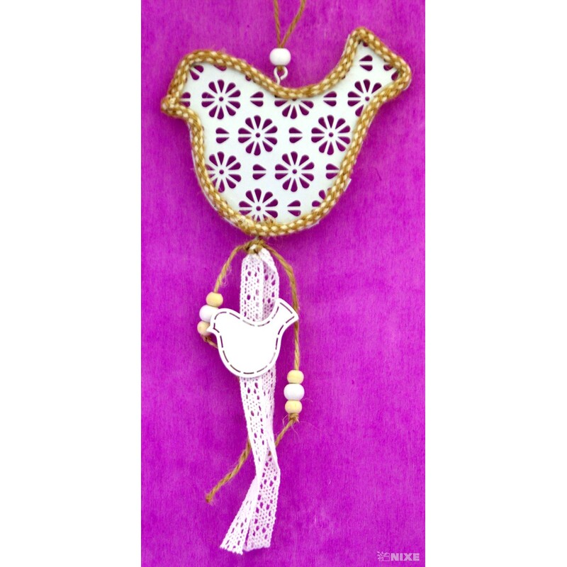 ZÁVĚS PTÁČEK PLECH 12x10cm*