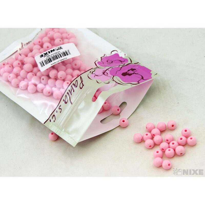 KORÁLKY 8mm MAT*RŮŽOVÁ