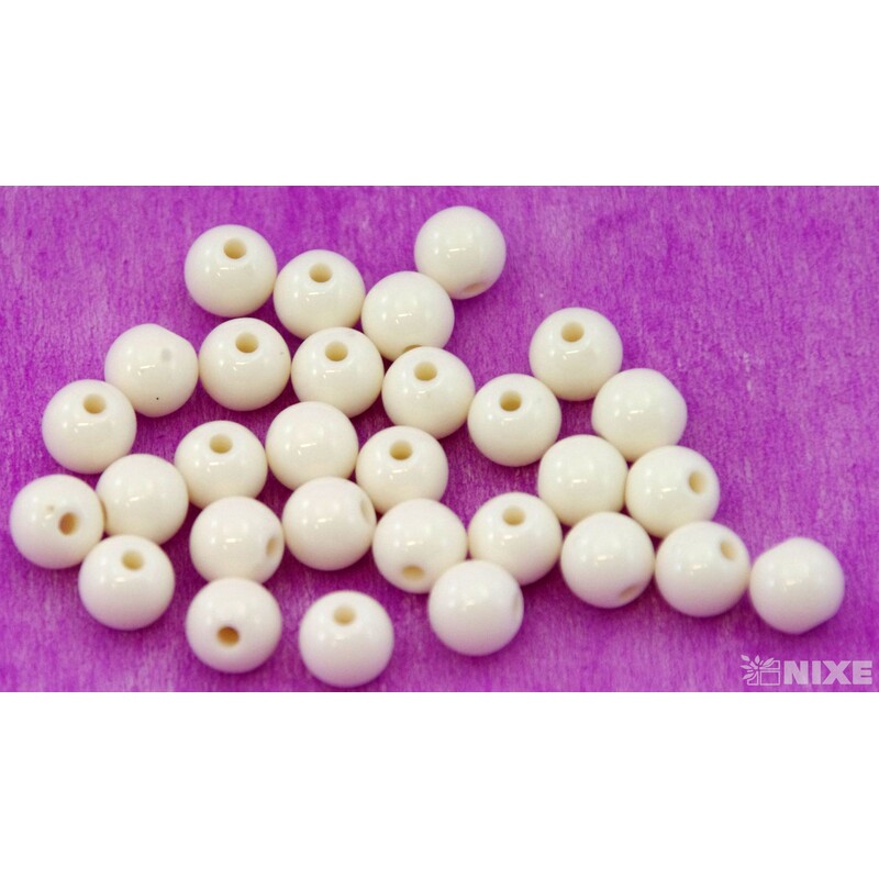 KORÁLKY 8mm MAT*KRÉMOVÁ