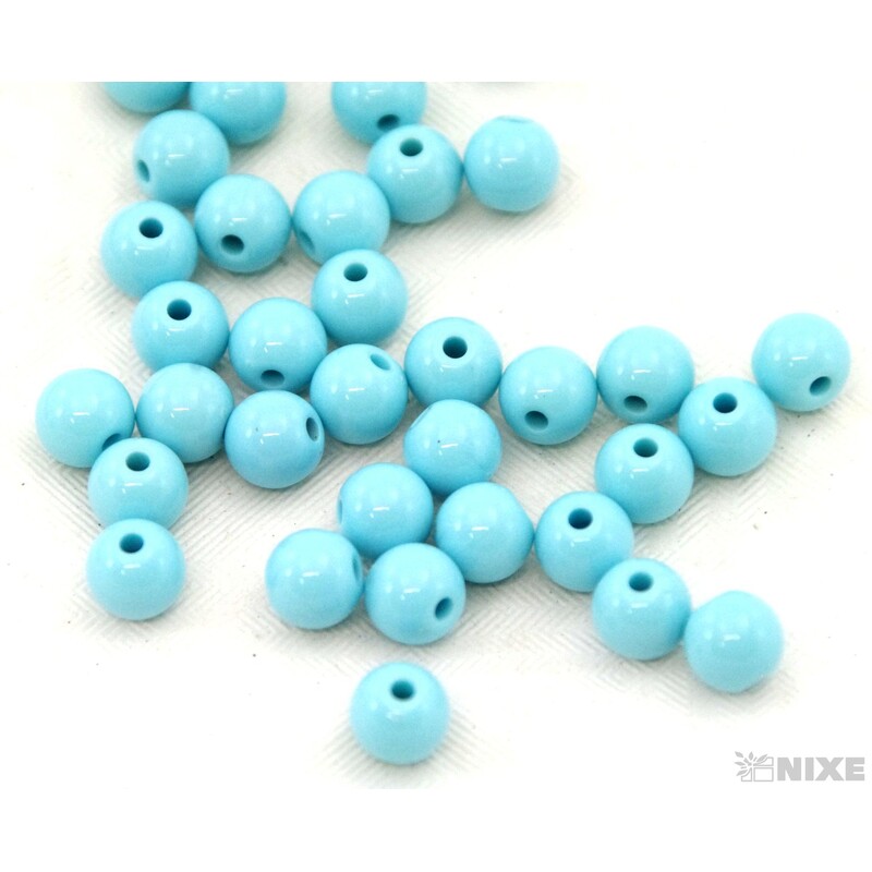 KORÁLKY 8mm MAT*MODRÁ SV.