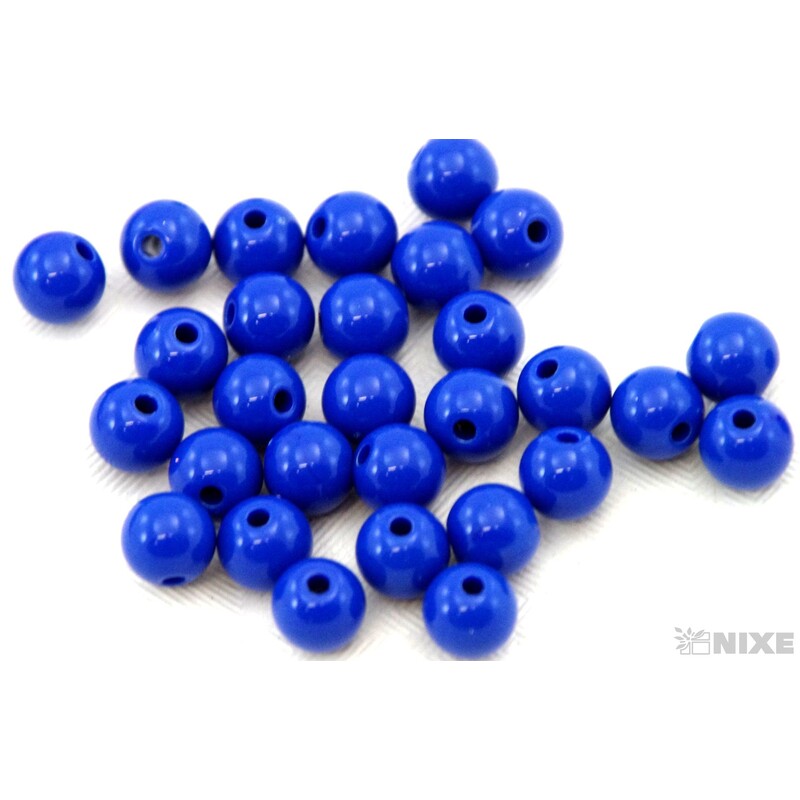 KORÁLKY 8mm MAT*MODRÁ TM.