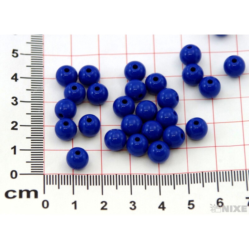 KORÁLKY 8mm MAT*MODRÁ TM.