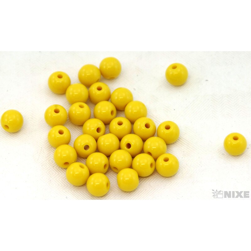 KORÁLKY 8mm MAT*ŽLUTÁ