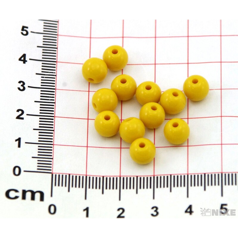 KORÁLKY 8mm MAT*ŽLUTÁ