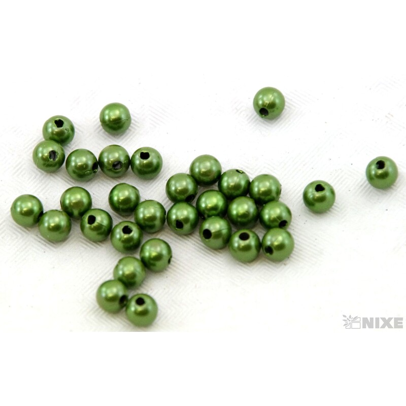 KORÁLKY 6mm 50g*OLIVOVÁ