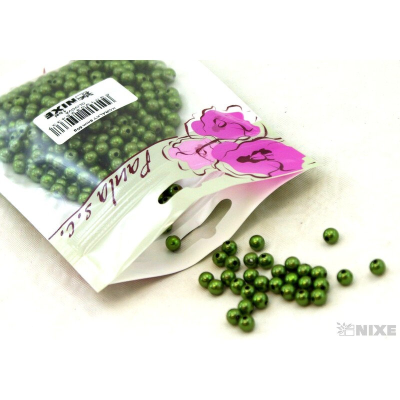 KORÁLKY 6mm 50g*OLIVOVÁ