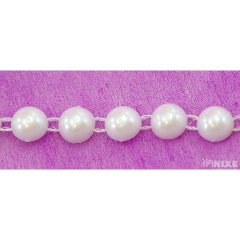 PÁSEK KORÁLKY 8mmx9m*BÍLÁ