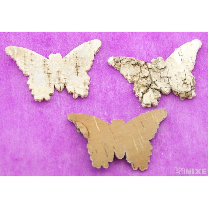 MOTÝL BŘÍZA 7x5cm 24ks*PŘÍRODNÍ