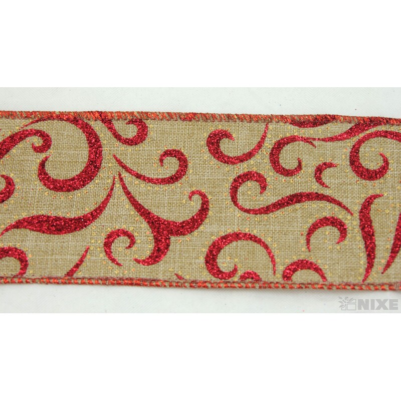 TESSI 60mmx10yd*PŘÍRODNÍ+ČERVENÁ R002