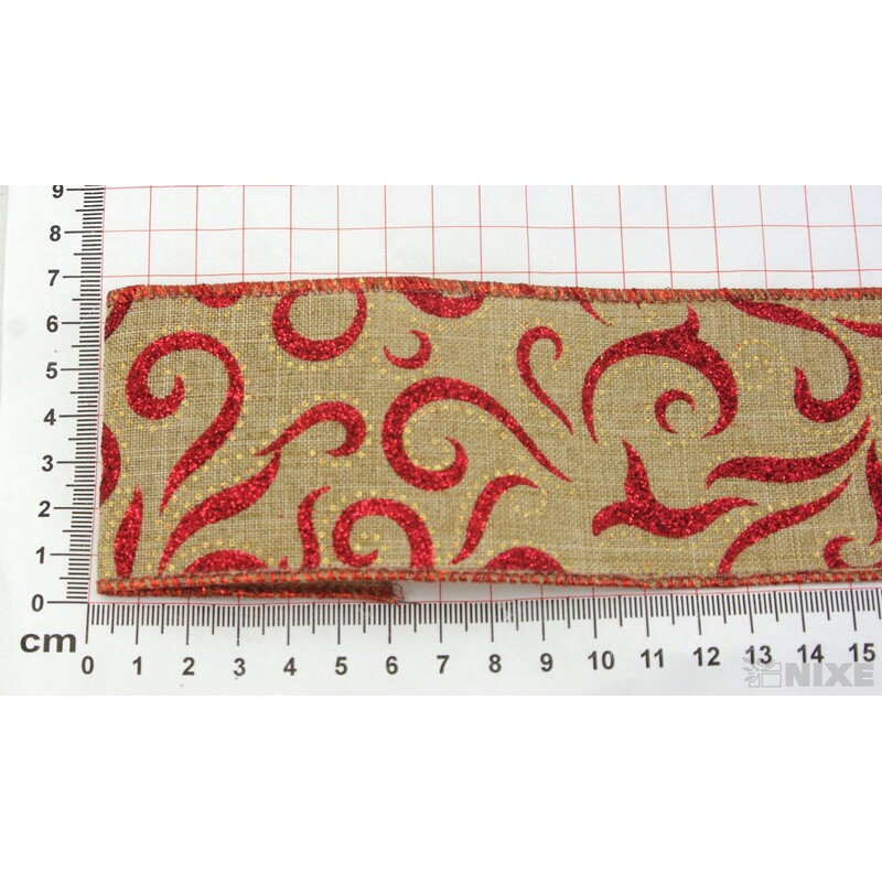 TESSI 60mmx10yd*PŘÍRODNÍ+ČERVENÁ R002