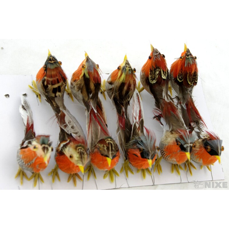 PTÁČEK NA DRÁTKU 09cm 12ks*MIX BAREV