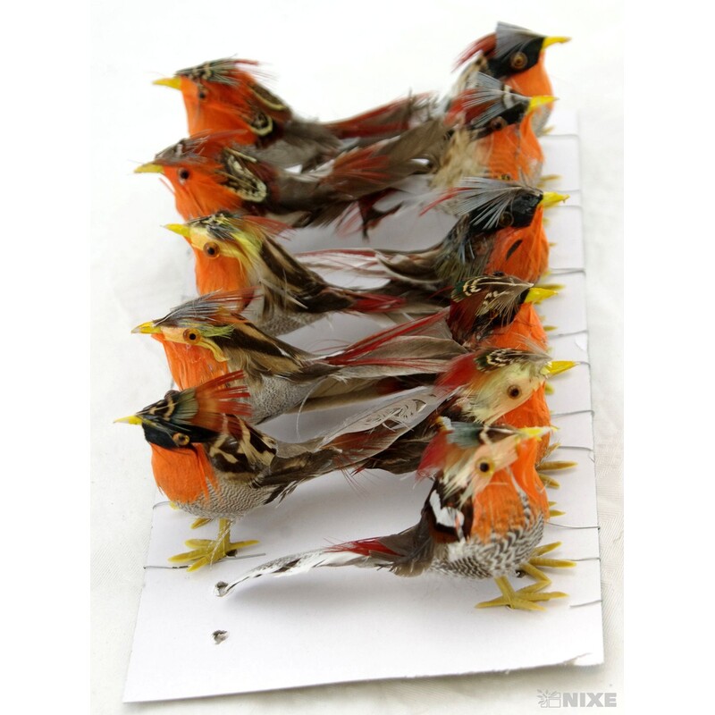 PTÁČEK NA DRÁTKU 09cm 12ks*MIX BAREV