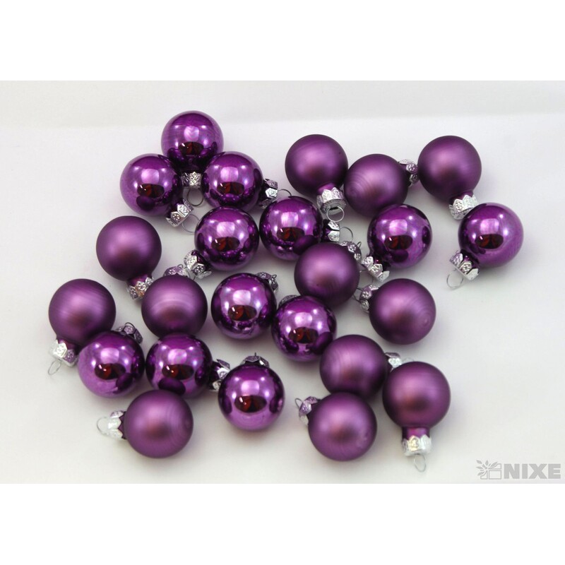 KOULE ZÁVĚS 2,5cm 24ks MIX*FIALOVÁ