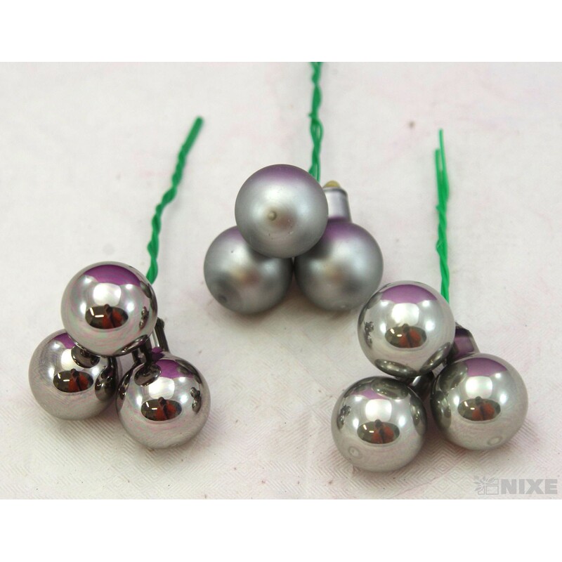 KOULE NA DR. 2x10,5cm 144ks MIX*ŠEDÁ