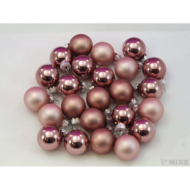 KOULE ZÁVĚS 2,5cm 24ks MIX*RŮŽOVÁ TM.