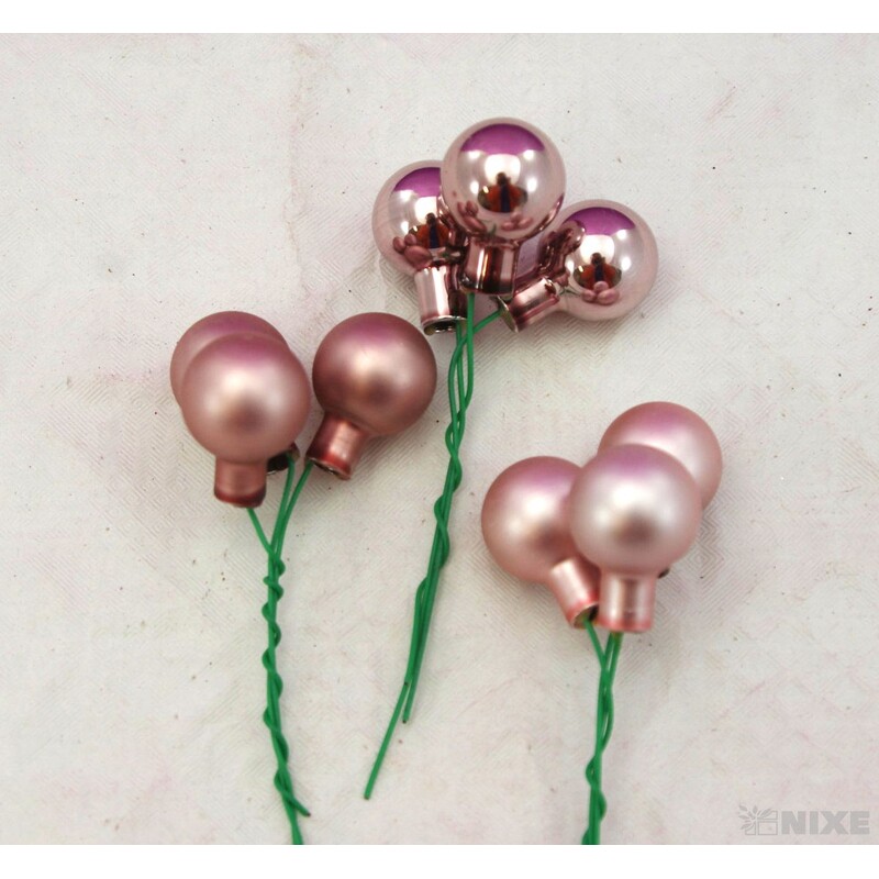 KOULE NA DR. 2x10,5cm 144ks MIX*RŮŽOVÁ