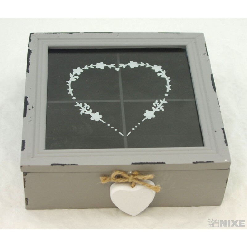 SKŘÍŇKA 18x18x6cm*ŠEDÁ