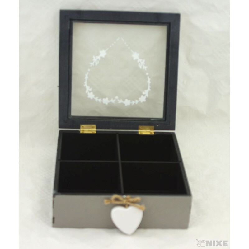 SKŘÍŇKA 18x18x6cm*ŠEDÁ