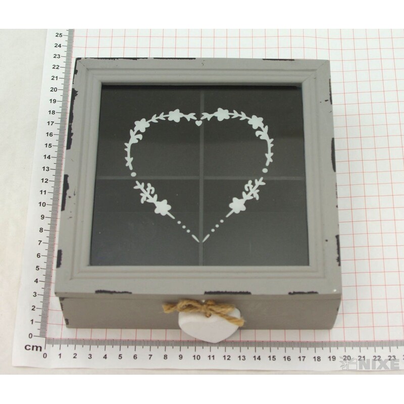 SKŘÍŇKA 18x18x6cm*ŠEDÁ