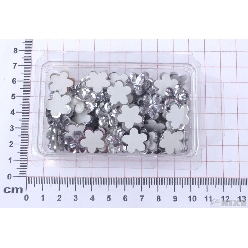 KVÍTEK AKRYL 1,5cm 100ks NALEPOVACÍ*PRŮHLEDNÁ