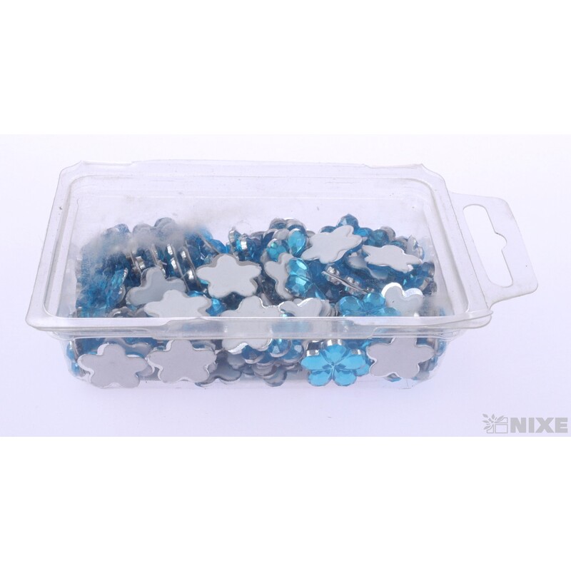 KVÍTEK AKRYL 1,5cm 100ks NALEPOVACÍ*MODRÁ SV.