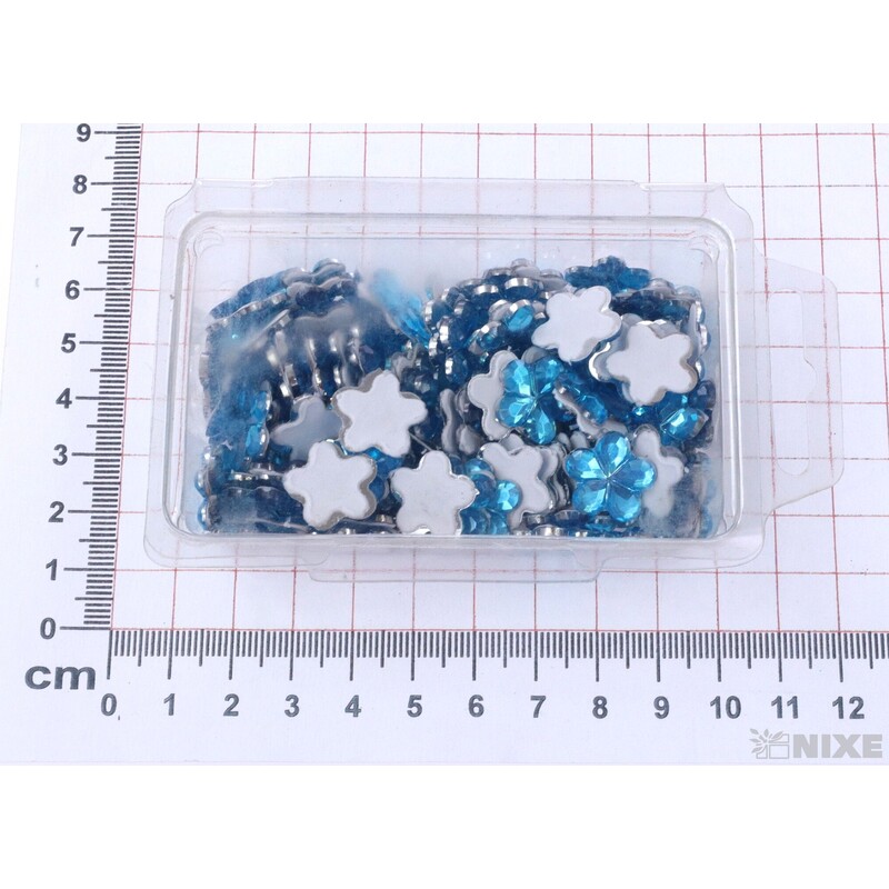 KVÍTEK AKRYL 1,5cm 100ks NALEPOVACÍ*MODRÁ SV.