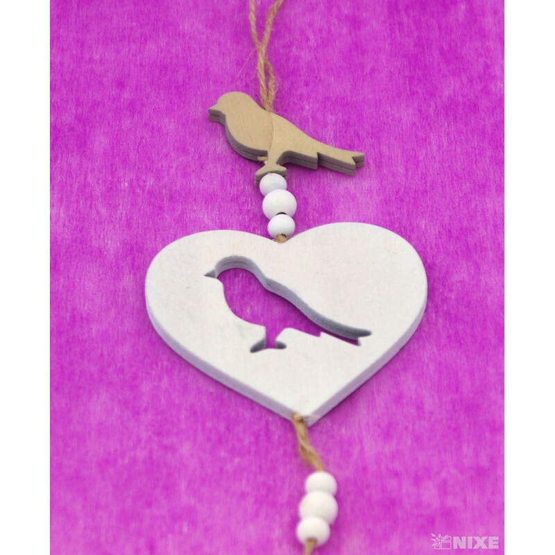 ZÁVĚS D SRDCE 8x7cm*BÍLÁ