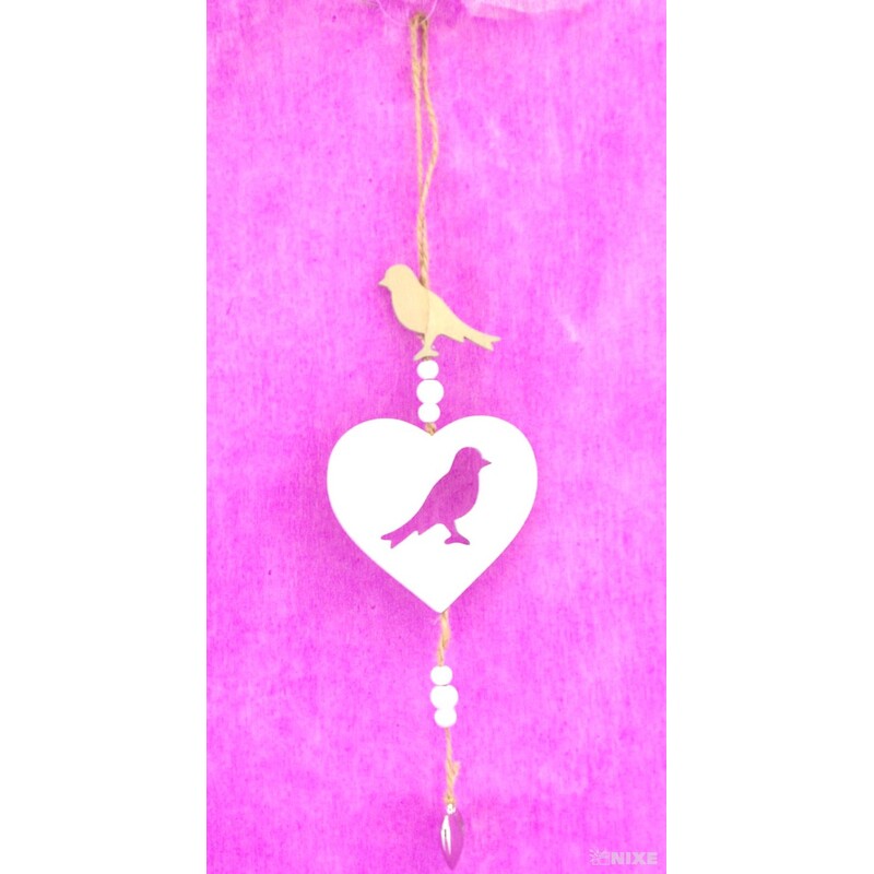 ZÁVĚS D SRDCE 8x7cm*BÍLÁ