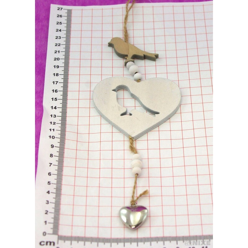 ZÁVĚS D SRDCE 8x7cm*BÍLÁ