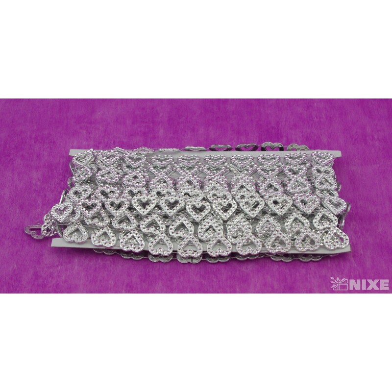 PÁSEK METAL SRDCE 20mmx9m*STŘÍBRNÁ