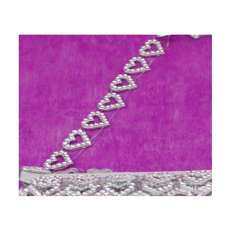 PÁSEK METAL SRDCE 20mmx9m*STŘÍBRNÁ