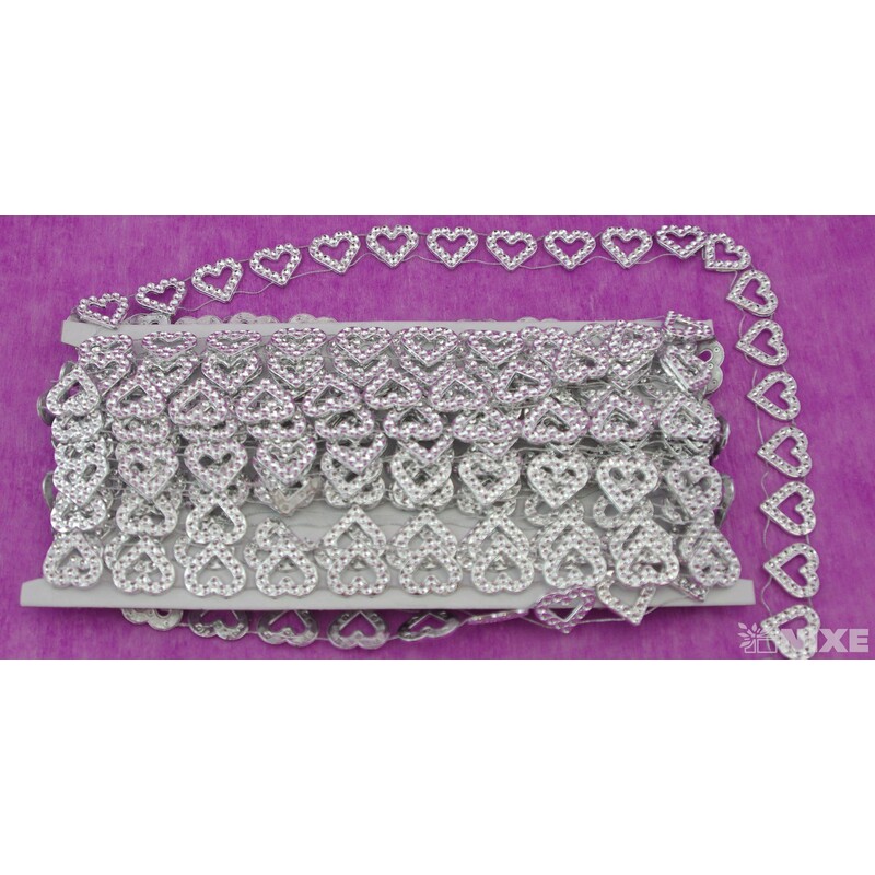 PÁSEK METAL SRDCE 20mmx9m*STŘÍBRNÁ