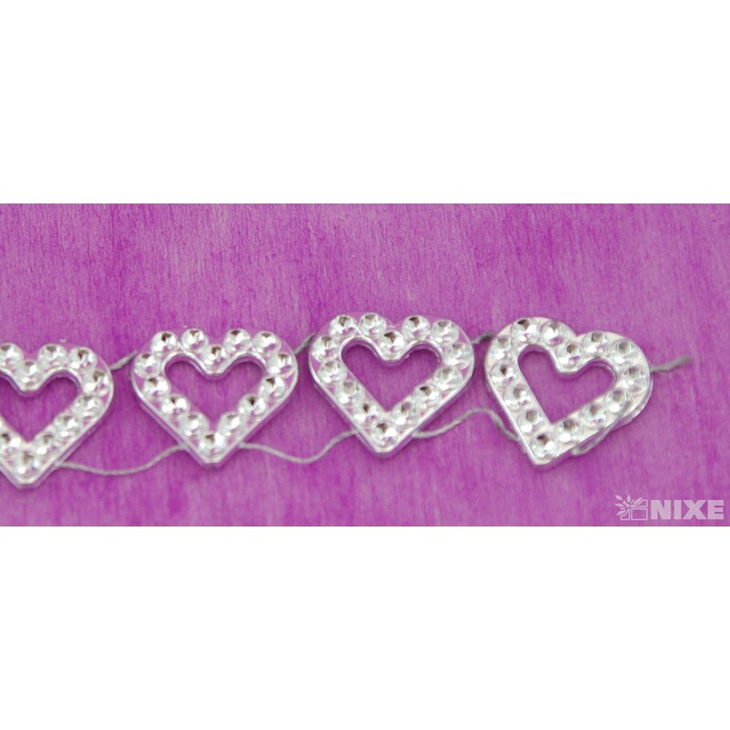 PÁSEK METAL SRDCE 20mmx9m*STŘÍBRNÁ