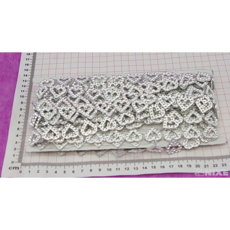 PÁSEK METAL SRDCE 20mmx9m*STŘÍBRNÁ