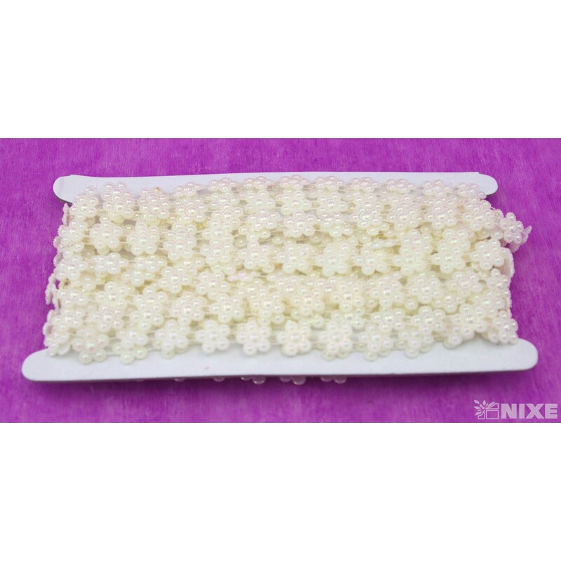 PÁSEK DEKOR KVÍTEK 15mmx9m*BÍLÁ