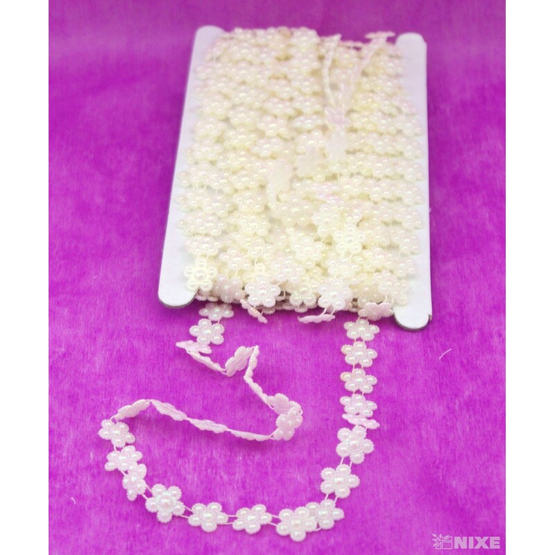 PÁSEK DEKOR KVÍTEK 15mmx9m*BÍLÁ