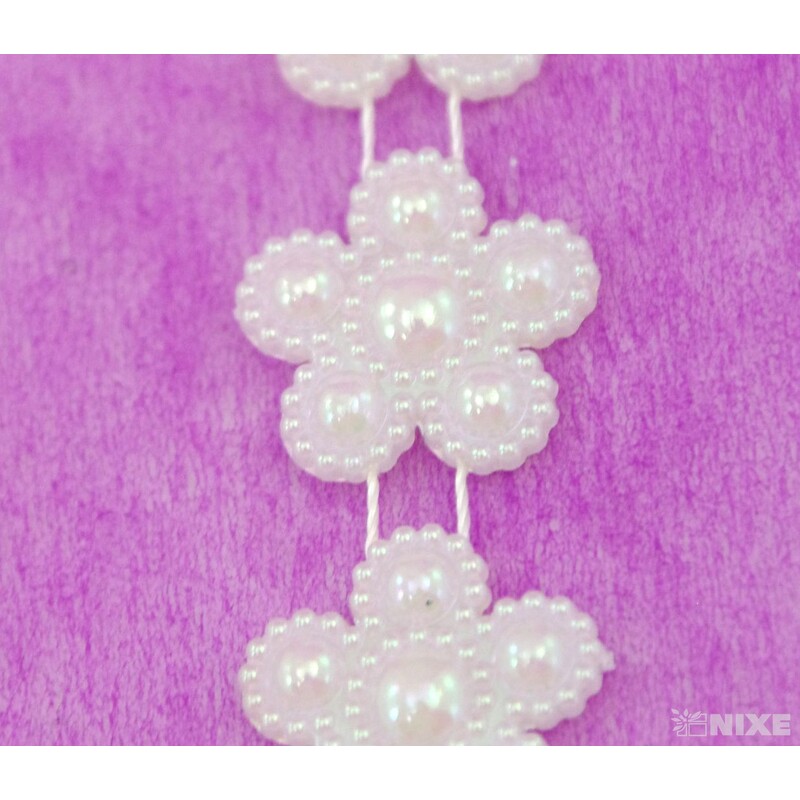 PÁSEK DEKOR KVÍTEK 15mmx9m*BÍLÁ