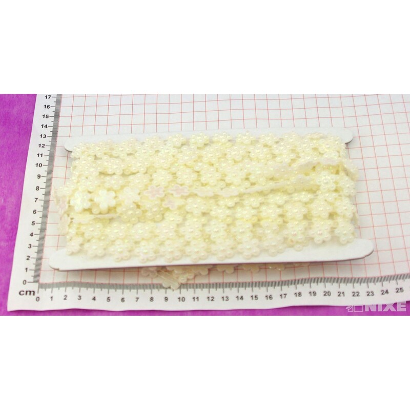 PÁSEK DEKOR KVÍTEK 15mmx9m*BÍLÁ