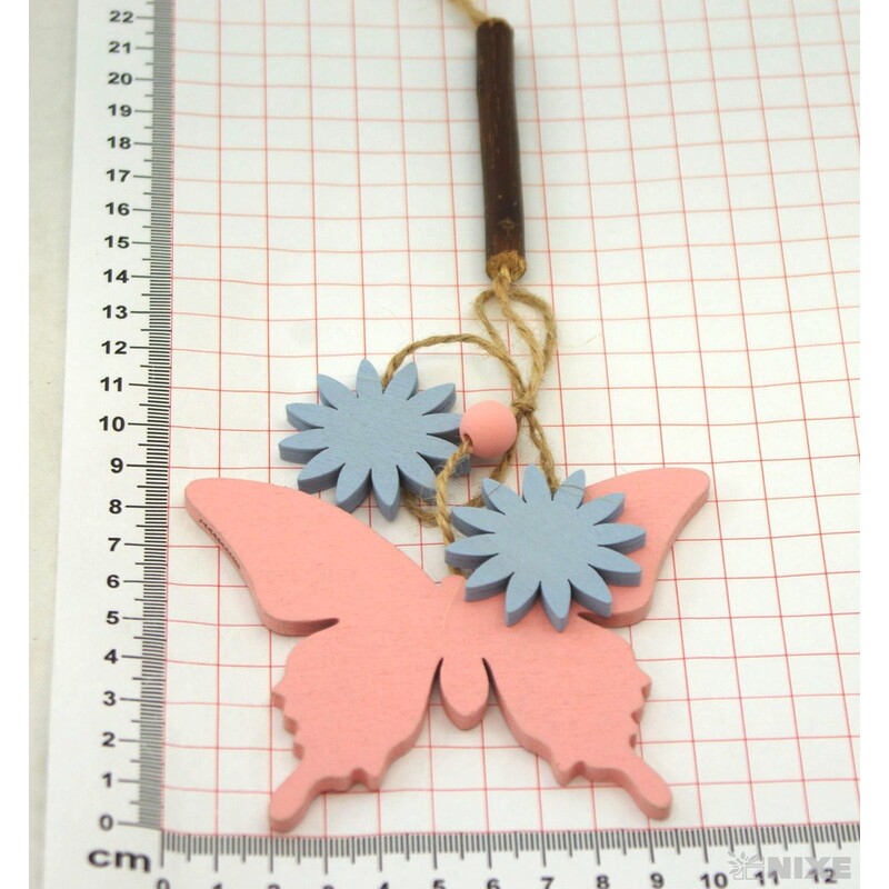 ZÁVĚS D MOTÝL 8x12cm*RŮŽOVÁ